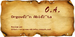 Orgován Abiáta névjegykártya